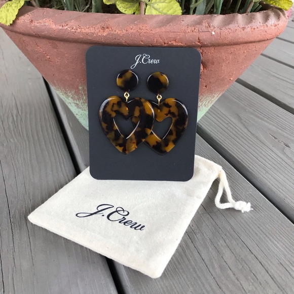 J. Crew Jewelry - J. Crew Heart Earrings in Acetate - NEW!